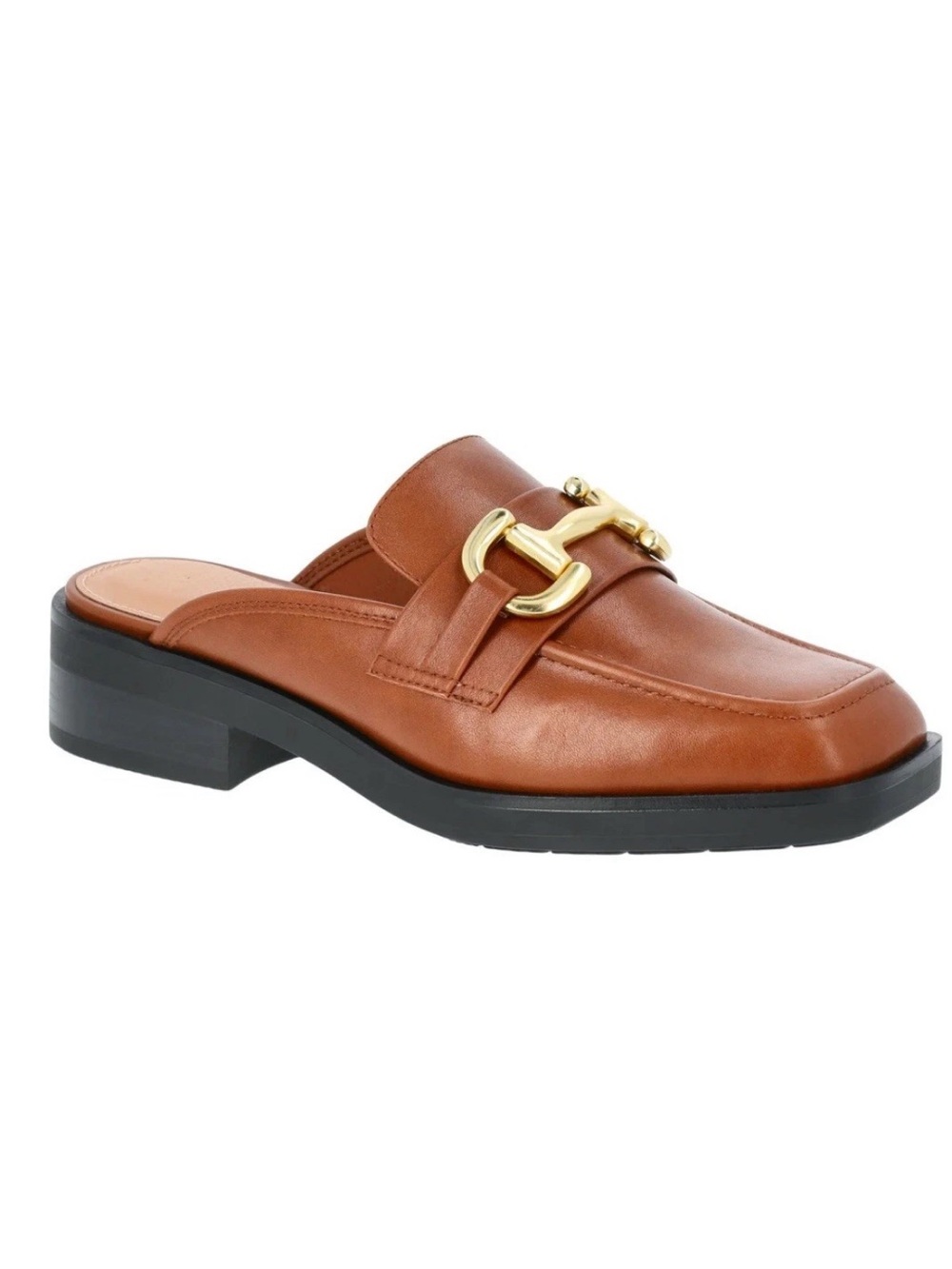 NWT! Time and Tru Women's Brown Faux Leather Loafer Mules Size 9 No Box